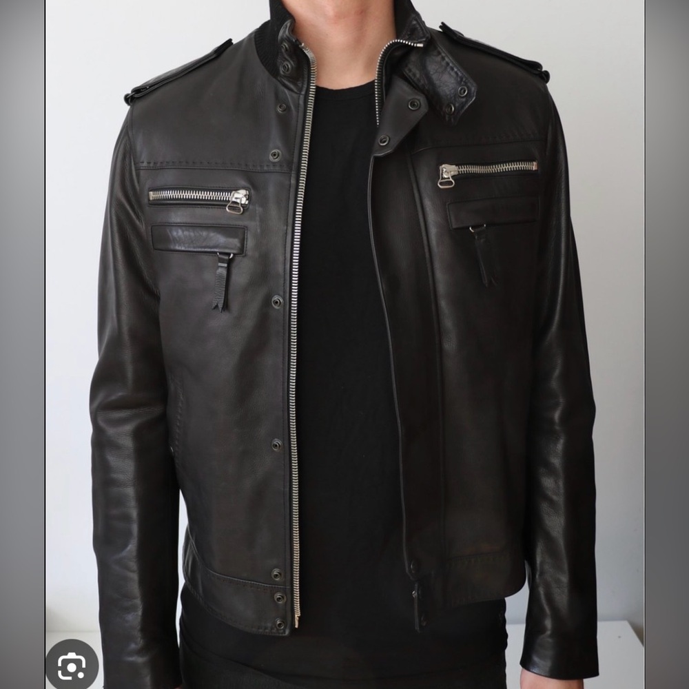 Lanvin Black Field Jacket with Zipper Accents M new